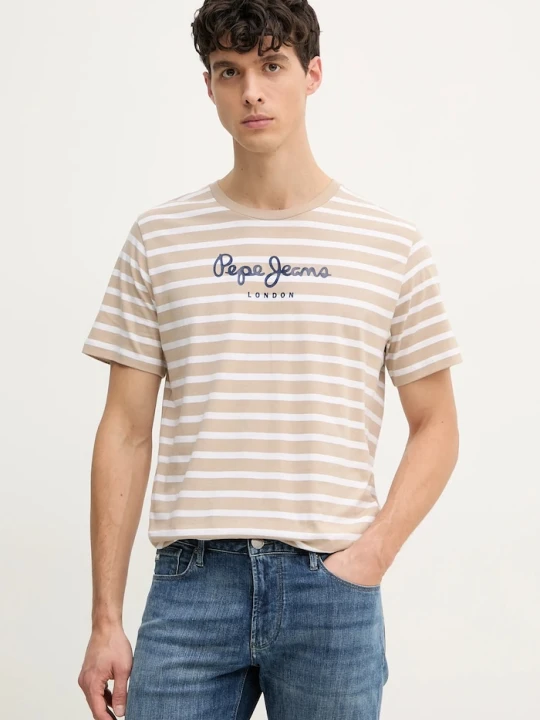 Zdjęcie produktu Pepe Jeans t-shirt bawełniany beżowy