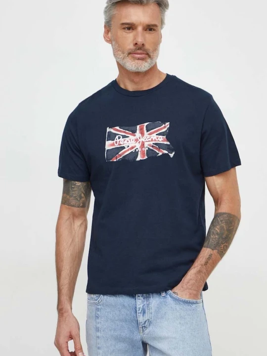 Zdjęcie produktu Pepe Jeans t-shirt bawełniany Clag granatowy