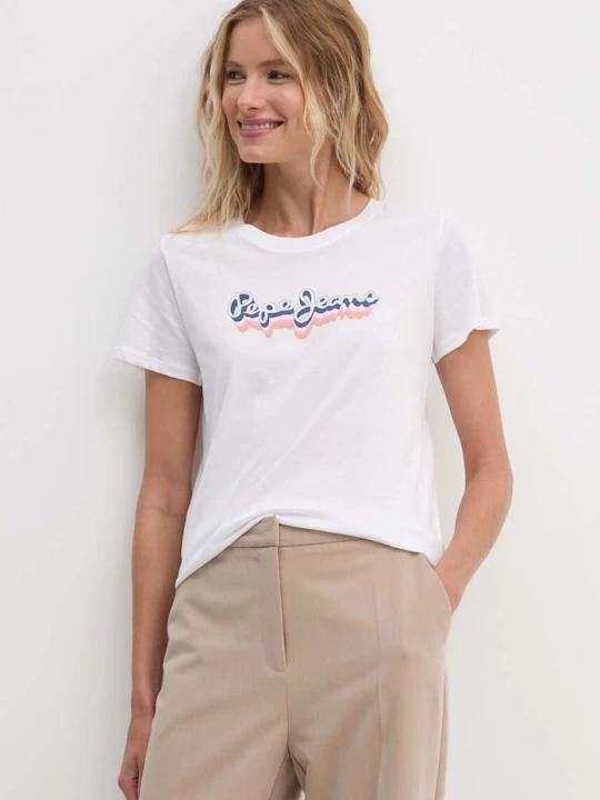 Zdjęcie produktu Pepe Jeans t-shirt bawełniany ENARA biały