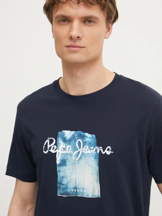 Zdjęcie produktu Pepe Jeans t-shirt bawełniany PRUSH granatowy