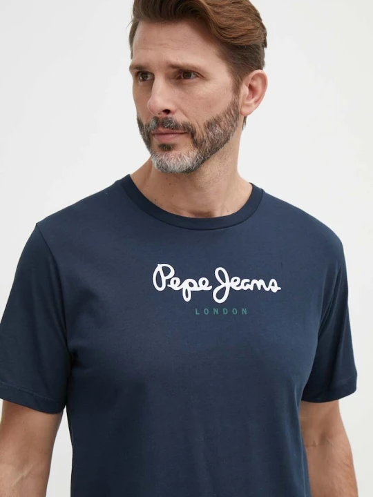 Zdjęcie produktu Pepe Jeans T-shirt męski bawełniany EGGO N granatowy