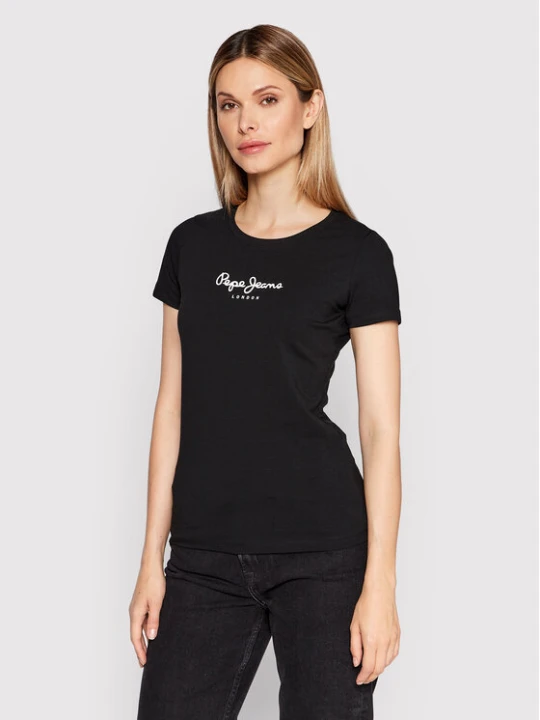 Zdjęcie produktu Pepe Jeans T-Shirt New Virginia PL505202 Czarny Slim Fit