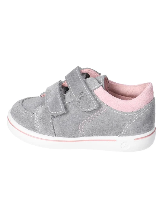 Zdjęcie produktu PEPINO Skórzane sneakersy "Timmi" w kolorze szaro-jasnoróżowym rozmiar: 28