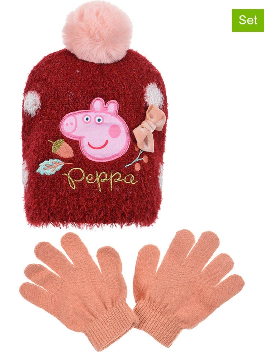Zdjęcie produktu Peppa Pig 3-częściowy zestaw "Świnka Peppa" w kolorze czerwonym rozmiar: 54 cm