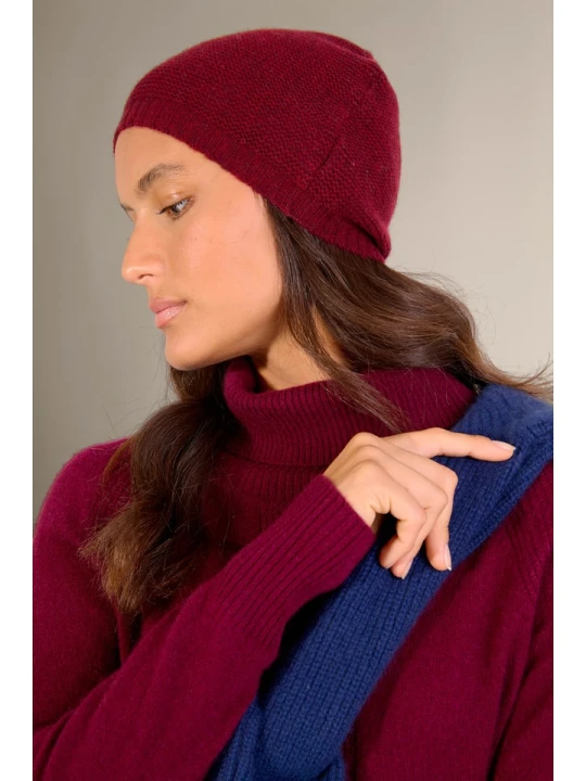 Zdjęcie produktu Perfect Cashmere Kaszmirowa czapka "Laoise" w kolorze bordowym rozmiar: onesize