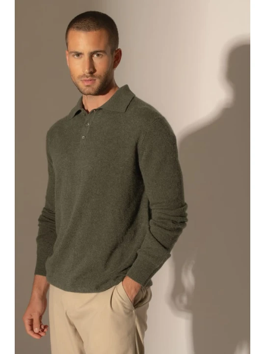 Zdjęcie produktu Perfect Cashmere Kaszmirowa koszulka polo "Spencer" w kolorze khaki rozmiar: XL