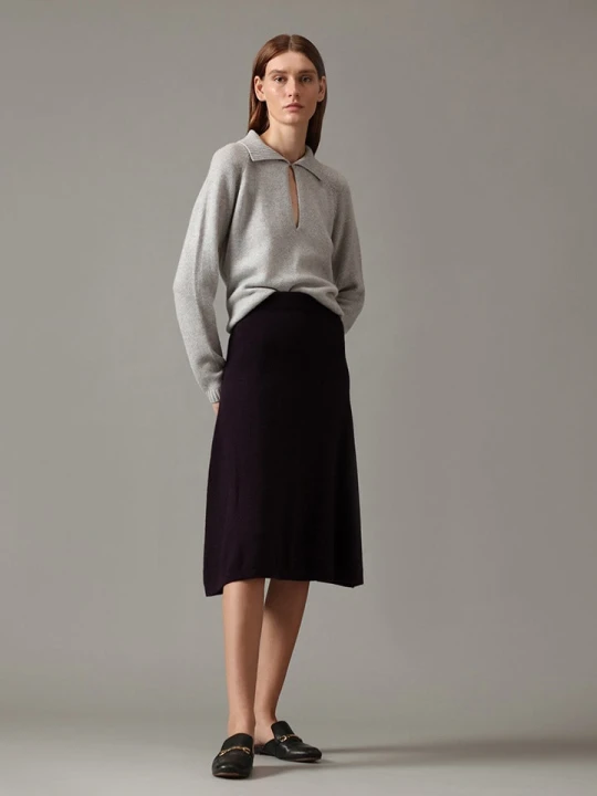 Zdjęcie produktu Perfect Cashmere Kaszmirowa spódnica "Rinzen" w kolorze fioletowym rozmiar: L
