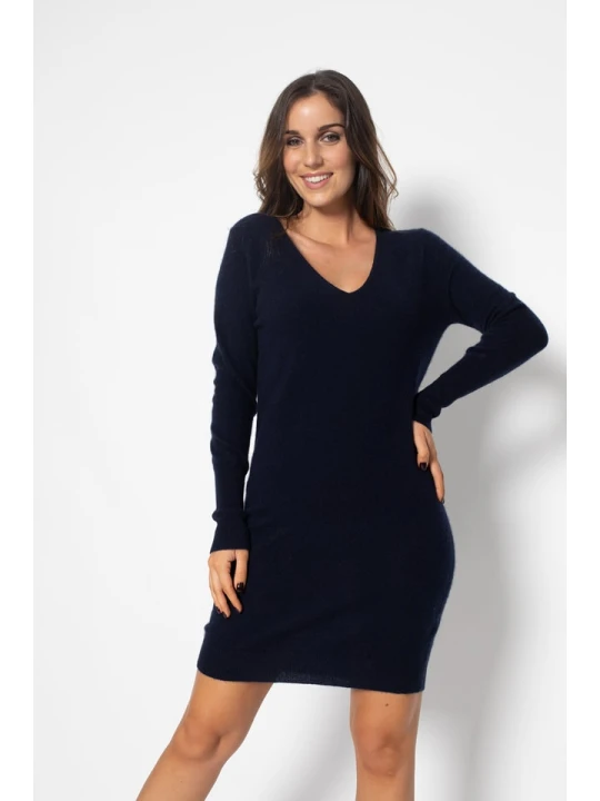 Zdjęcie produktu Perfect Cashmere Kaszmirowa sukienka "Joy" w kolorze granatowym rozmiar: XXL