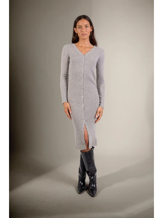 Zdjęcie produktu Perfect Cashmere Kaszmirowa sukienka "Maria" w kolorze jasnoszarym rozmiar: L