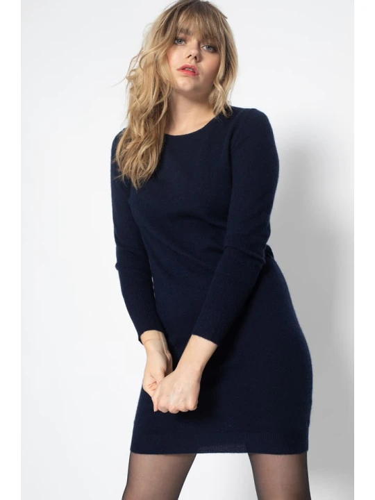 Zdjęcie produktu Perfect Cashmere Kaszmirowa sukienka "Molli" w kolorze granatowym rozmiar: M