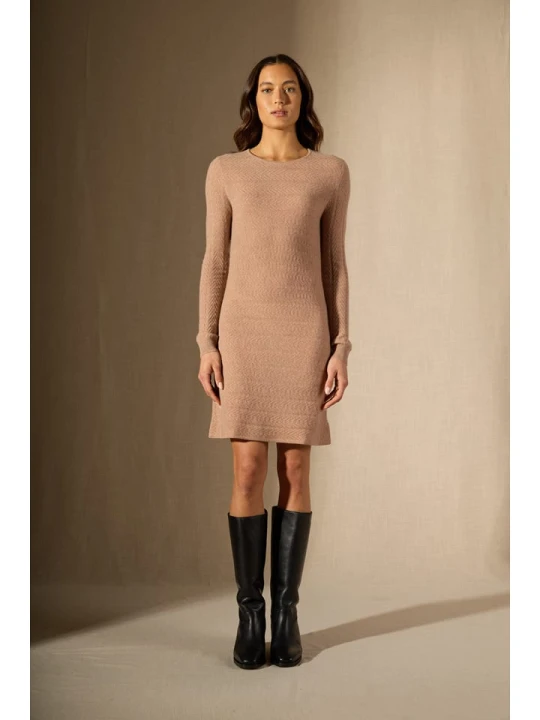 Zdjęcie produktu Perfect Cashmere Kaszmirowa sukienka w kolorze beżowym rozmiar: XXL