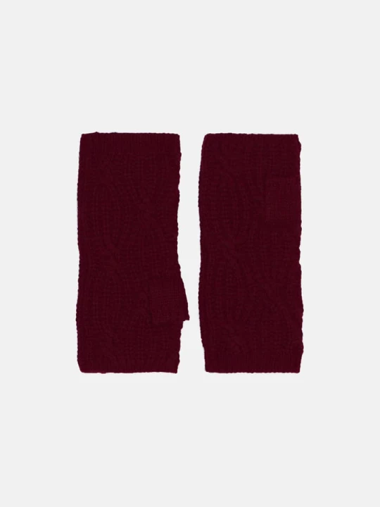 Zdjęcie produktu Perfect Cashmere Kaszmirowe mankiety "Bale" w kolorze bordowym rozmiar: onesize