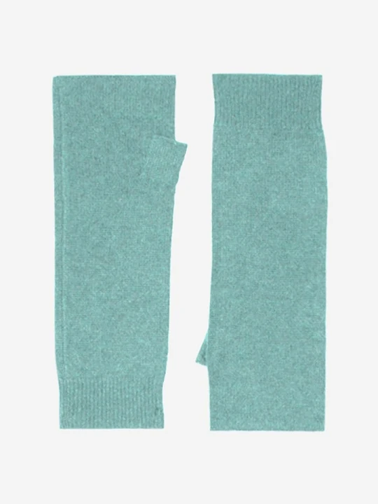 Zdjęcie produktu Perfect Cashmere Kaszmirowe mankiety "Zoe" w kolorze turkusowym rozmiar: onesize