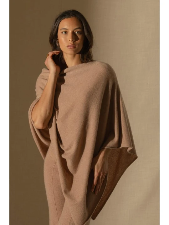 Zdjęcie produktu Perfect Cashmere Kaszmirowe ponczo w kolorze beżowym rozmiar: L