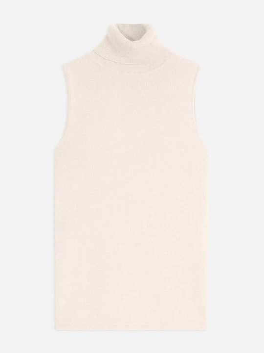 Zdjęcie produktu Perfect Cashmere Kaszmirowy bezrękawnik w kolorze kremowym rozmiar: L