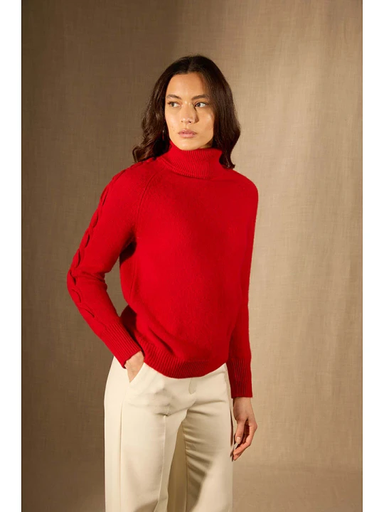 Zdjęcie produktu Perfect Cashmere Kaszmirowy golf "Albany" w kolorze czerwonym rozmiar: S