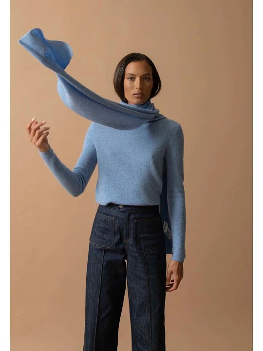Zdjęcie produktu Perfect Cashmere Kaszmirowy golf "Ashley" w kolorze błękitnym rozmiar: XXL