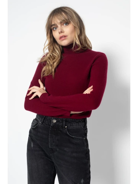 Zdjęcie produktu Perfect Cashmere Kaszmirowy golf w kolorze bordowym rozmiar: M