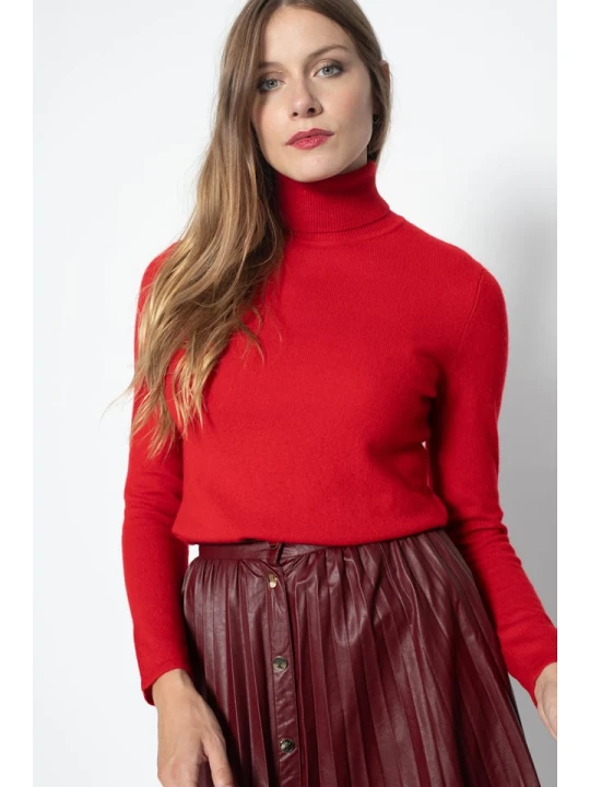 Zdjęcie produktu Perfect Cashmere Kaszmirowy golf "Ashley" w kolorze czerwonym rozmiar: M