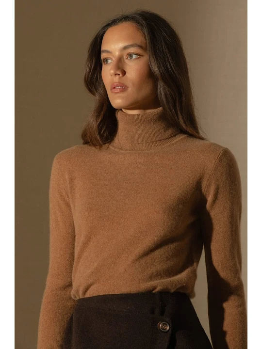 Zdjęcie produktu Perfect Cashmere Kaszmirowy golf "Ashley" w kolorze karmelowym rozmiar: L
