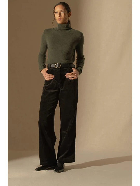 Zdjęcie produktu Perfect Cashmere Kaszmirowy golf w kolorze khaki rozmiar: M