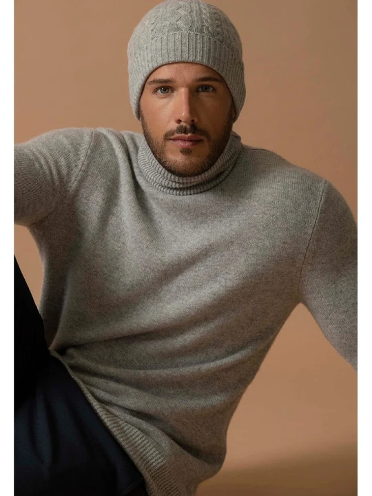 Zdjęcie produktu Perfect Cashmere Kaszmirowy golf "Marius" w kolorze jasnoszarym rozmiar: M