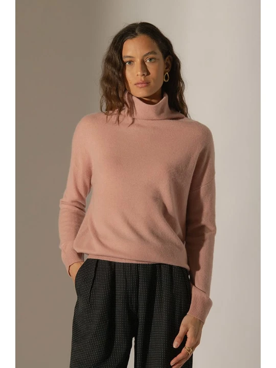 Zdjęcie produktu Perfect Cashmere Kaszmirowy golf "Nethan" w kolorze szaroróżowym rozmiar: S