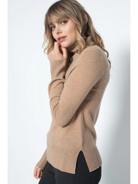 Zdjęcie produktu Perfect Cashmere Kaszmirowy golf "Tracy" w kolorze beżowym rozmiar: XXL