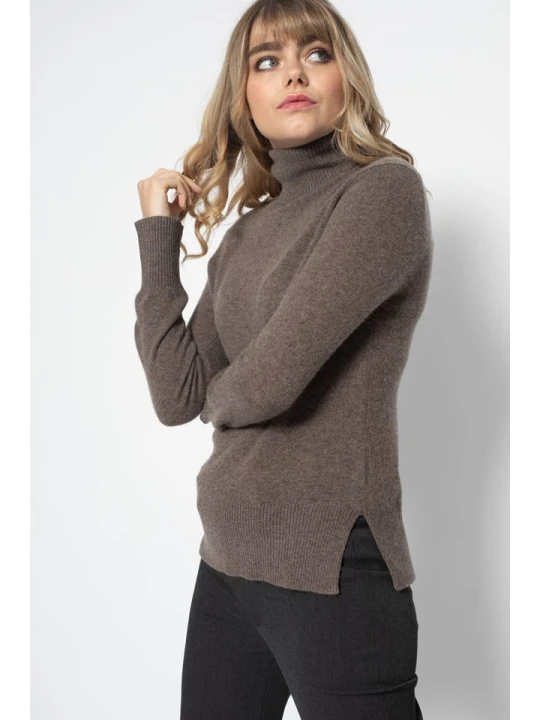 Zdjęcie produktu Perfect Cashmere Kaszmirowy golf "Tracy" w kolorze szarobrązowym rozmiar: M