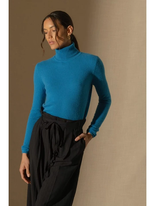 Zdjęcie produktu Perfect Cashmere Kaszmirowy golf w kolorze niebieskim rozmiar: M