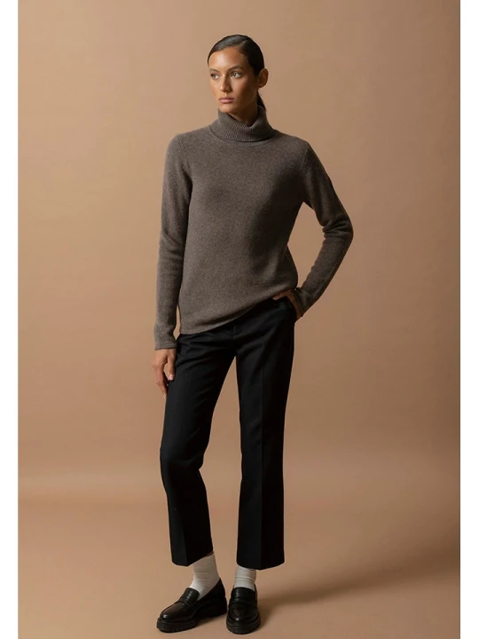 Zdjęcie produktu Perfect Cashmere Kaszmirowy golf "Willow" w kolorze szarobrązowym rozmiar: L