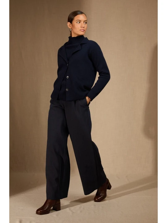 Zdjęcie produktu Perfect Cashmere Kaszmirowy kardigan "Nessa" w kolorze granatowym rozmiar: L
