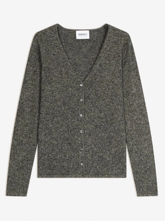 Zdjęcie produktu Perfect Cashmere Kaszmirowy kardigan "Paige" w kolorze szarym rozmiar: L