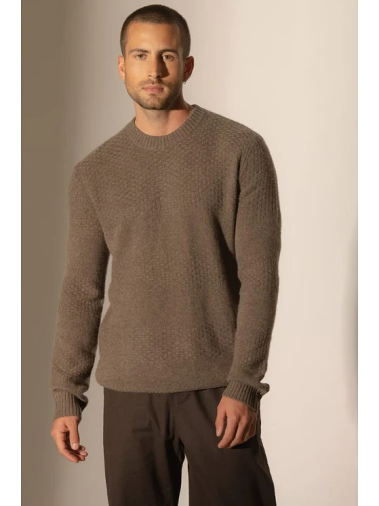 Zdjęcie produktu Perfect Cashmere Kaszmirowy sweter "Aidan" w kolorze jasnobrązowym rozmiar: XXL