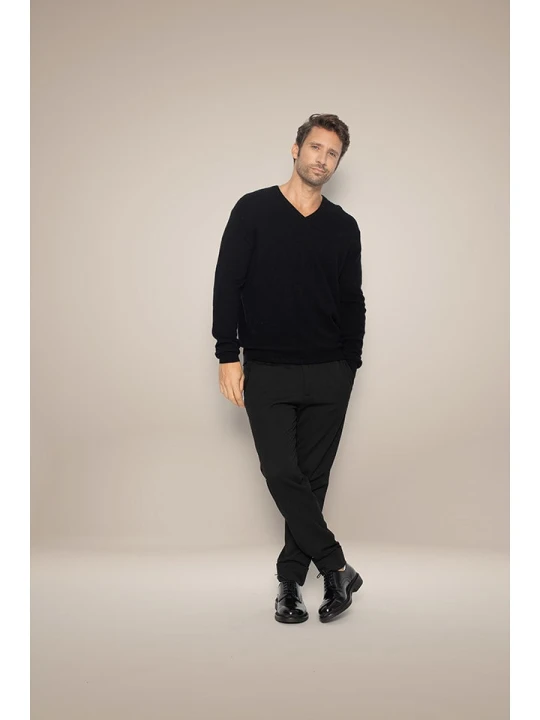 Zdjęcie produktu Perfect Cashmere Kaszmirowy sweter "Alexander" w kolorze czarnym rozmiar: L