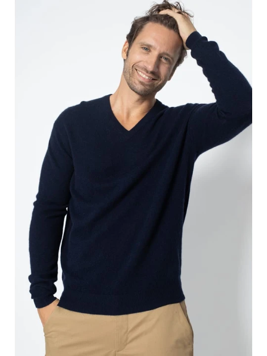 Zdjęcie produktu Perfect Cashmere Kaszmirowy sweter "Alexander" w kolorze granatowym rozmiar: XL
