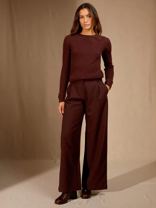 Zdjęcie produktu Perfect Cashmere Kaszmirowy sweter "Bella" w kolorze brązowym rozmiar: XL