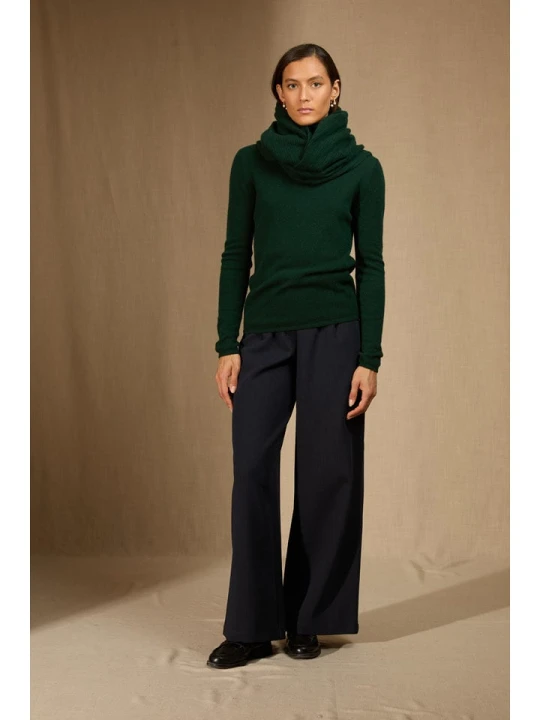 Zdjęcie produktu Perfect Cashmere Kaszmirowy sweter "Clody" w kolorze zielonym rozmiar: onesize
