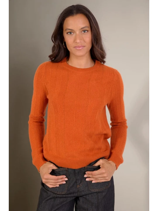 Zdjęcie produktu Perfect Cashmere Kaszmirowy sweter "Corva" w kolorze pomarańczowym rozmiar: S