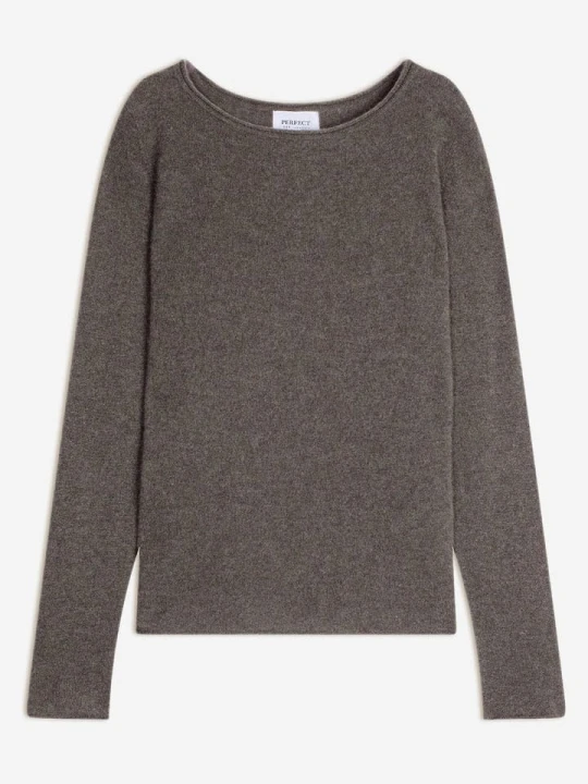 Zdjęcie produktu Perfect Cashmere Kaszmirowy sweter "Crou" w kolorze szarobrązowym rozmiar: M