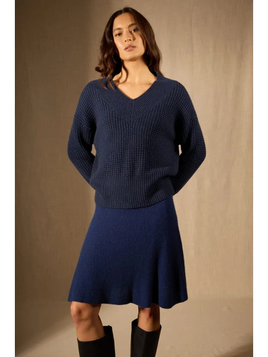 Zdjęcie produktu Perfect Cashmere Kaszmirowy sweter "Emeres" w kolorze granatowym rozmiar: M