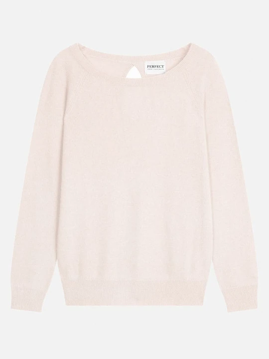 Zdjęcie produktu Perfect Cashmere Kaszmirowy sweter "Leslie" w kolorze jasnoróżowym rozmiar: L