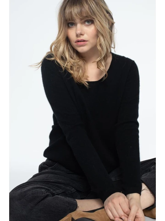 Zdjęcie produktu Perfect Cashmere Kaszmirowy sweter "Lindsay" w kolorze czarnym rozmiar: XXL