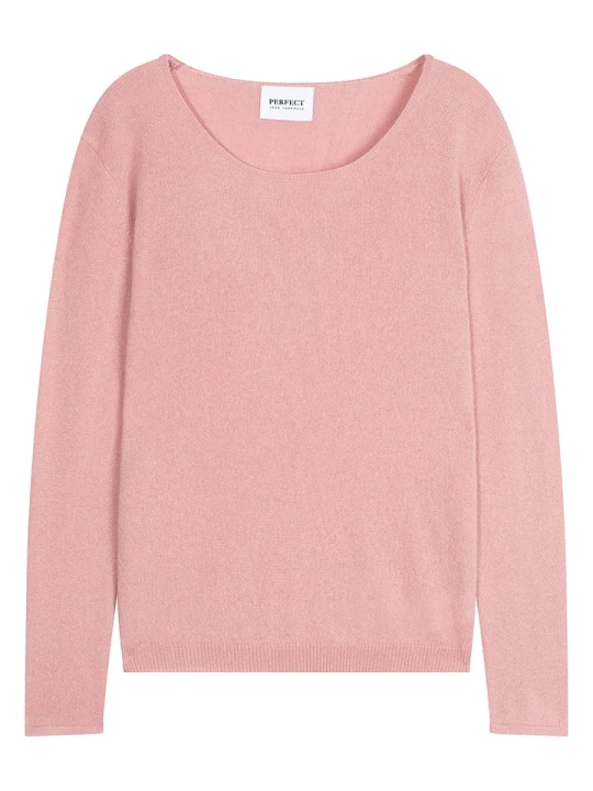 Zdjęcie produktu Perfect Cashmere Kaszmirowy sweter "Lindsay" w kolorze jasnoróżowym rozmiar: XL