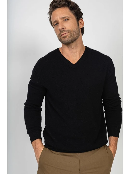 Zdjęcie produktu Perfect Cashmere Kaszmirowy sweter "Lorenzo" w kolorze czarnym rozmiar: XL