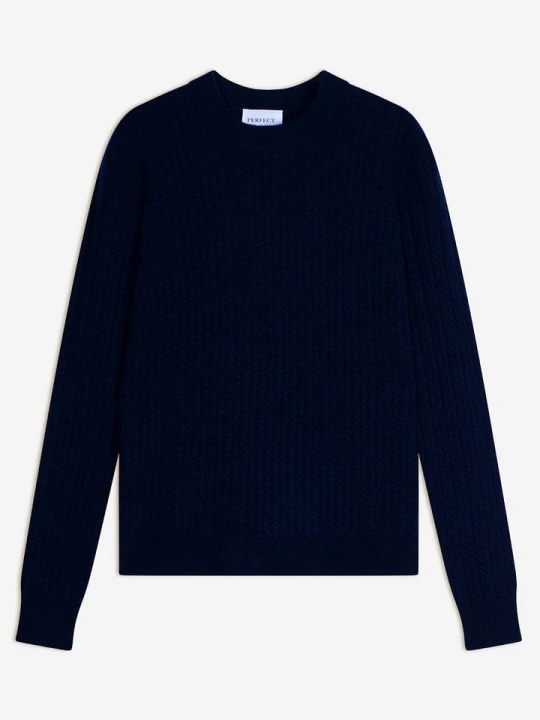 Zdjęcie produktu Perfect Cashmere Kaszmirowy sweter "Maelle" w kolorze granatowym rozmiar: XL
