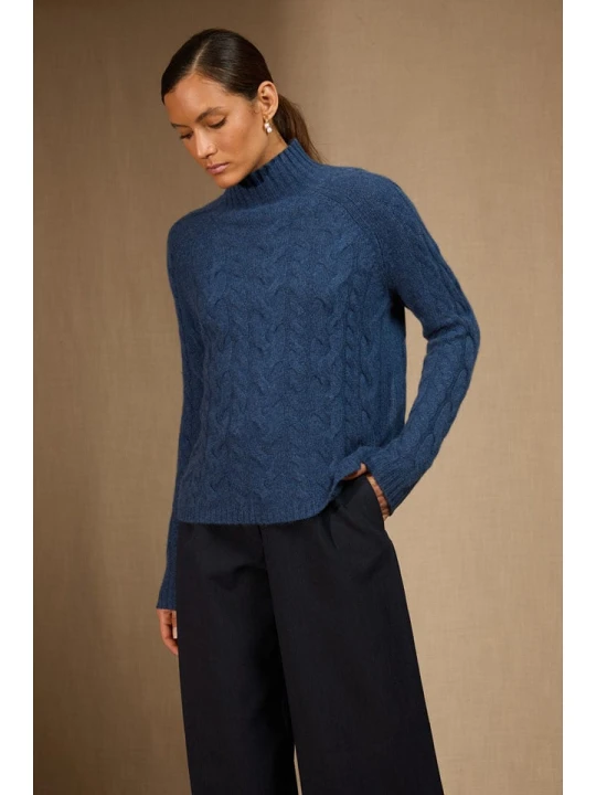 Zdjęcie produktu Perfect Cashmere Kaszmirowy sweter "Mairead" w kolorze niebieskim rozmiar: S