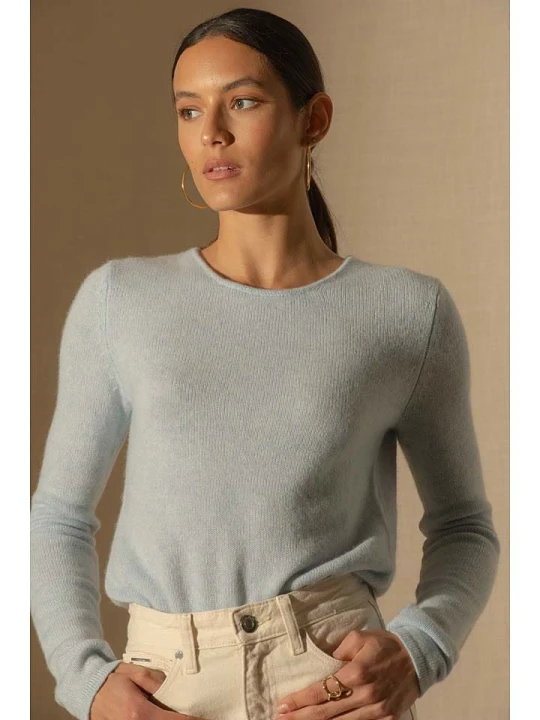 Zdjęcie produktu Perfect Cashmere Kaszmirowy sweter "Marya" w kolorze błękitnym rozmiar: M