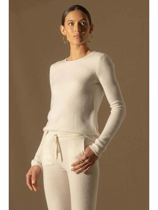 Zdjęcie produktu Perfect Cashmere Kaszmirowy sweter "Marya" w kolorze kremowym rozmiar: M