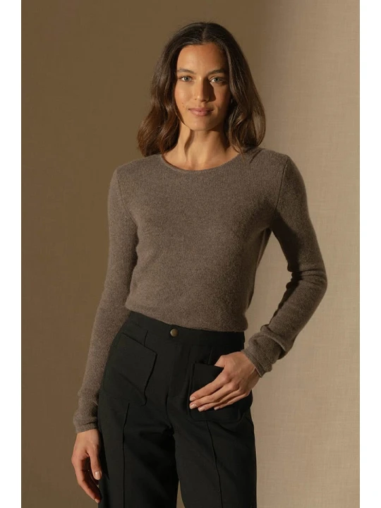 Zdjęcie produktu Perfect Cashmere Kaszmirowy sweter "Marya" w kolorze szarobrązowym rozmiar: XXL